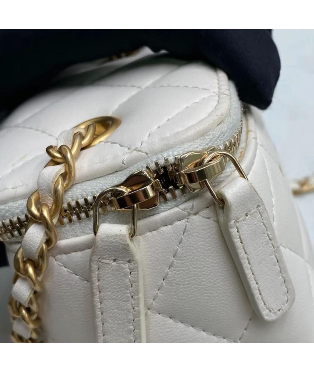 CHANEL Белая сумка через плечо, фото 4