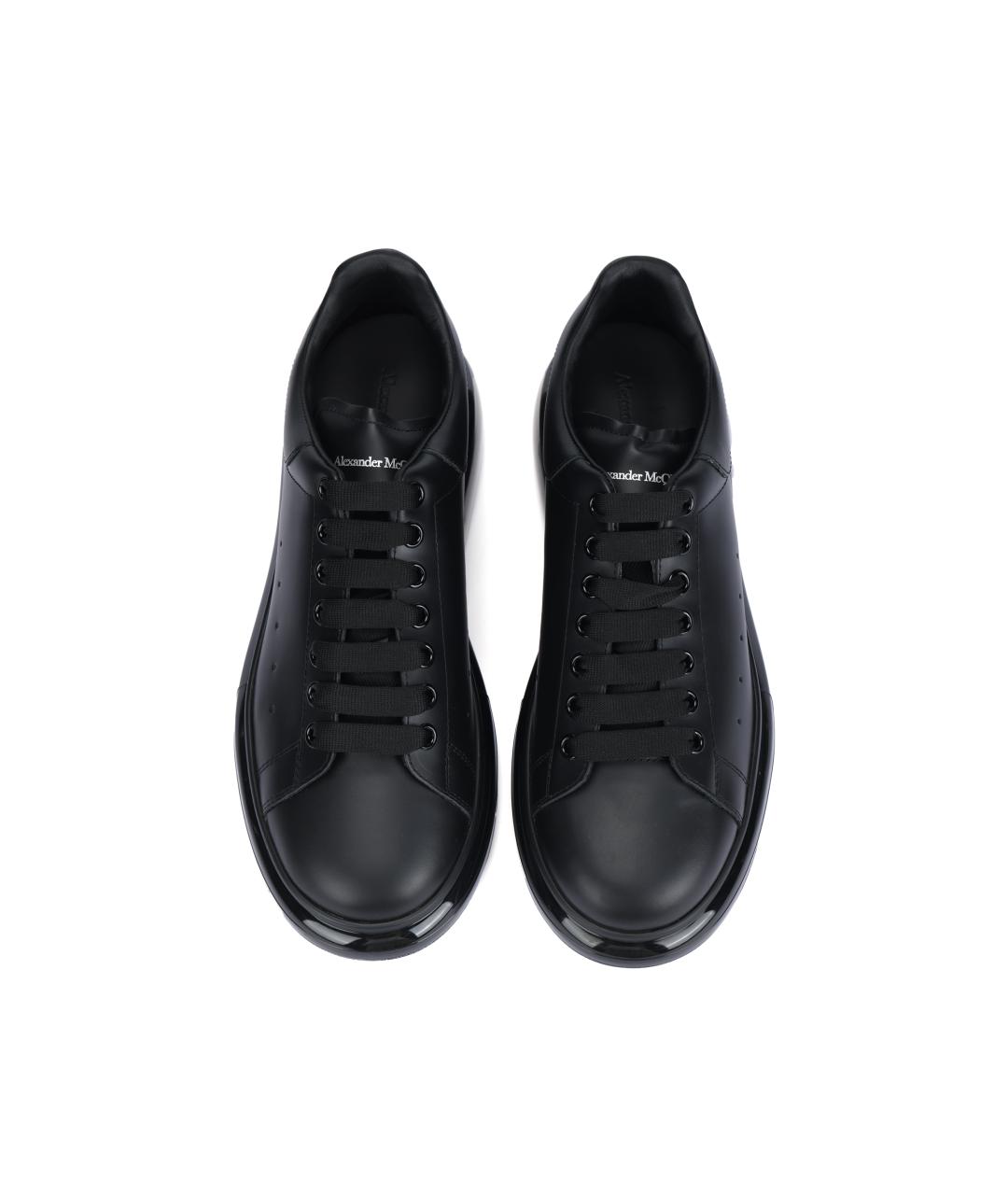 ALEXANDER MCQUEEN Черные кожаные низкие кроссовки / кеды, фото 3