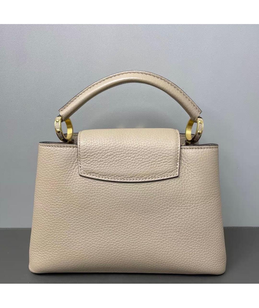 LOUIS VUITTON Бежевая кожаная сумка тоут, фото 2