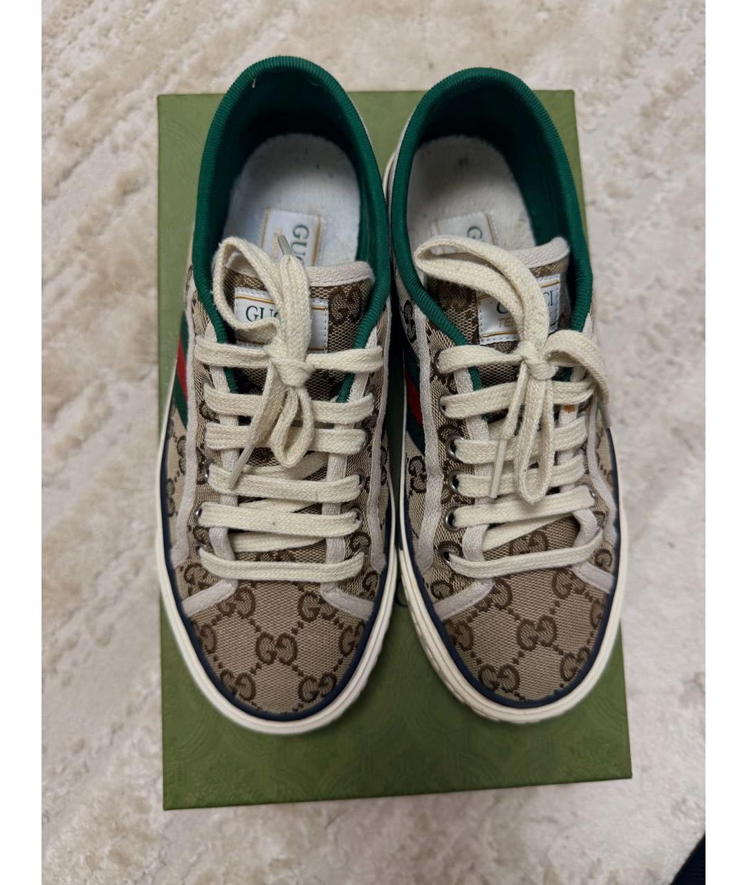 GUCCI Бежевые текстильные кеды, фото 2