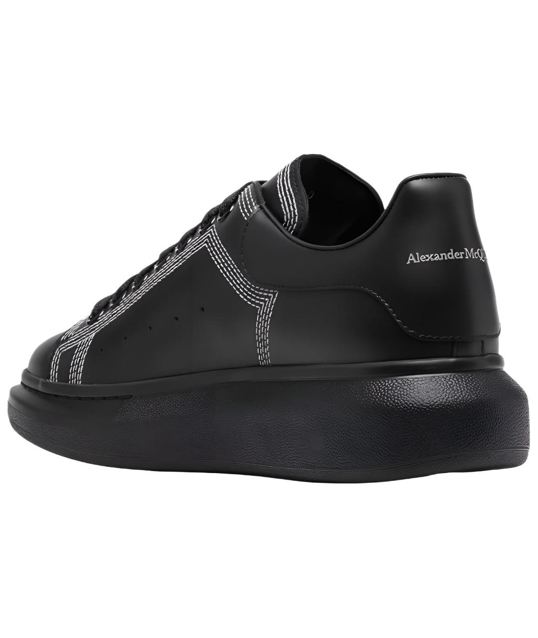 ALEXANDER MCQUEEN Черные кожаные низкие кроссовки / кеды, фото 4