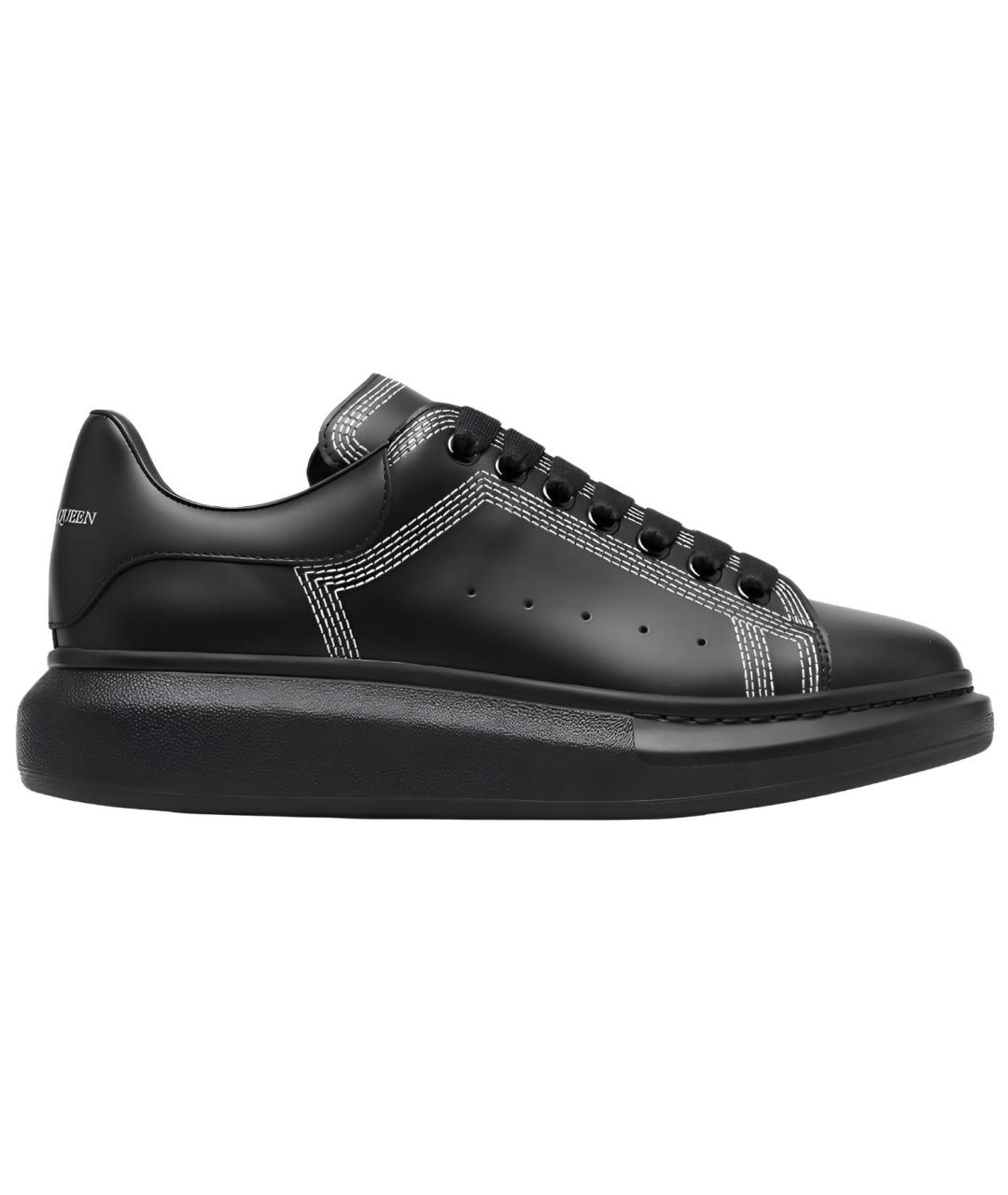 ALEXANDER MCQUEEN Черные кожаные низкие кроссовки / кеды, фото 1