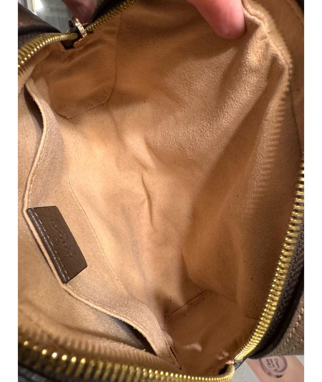 GUCCI Коричневая кожаная поясная сумка, фото 4