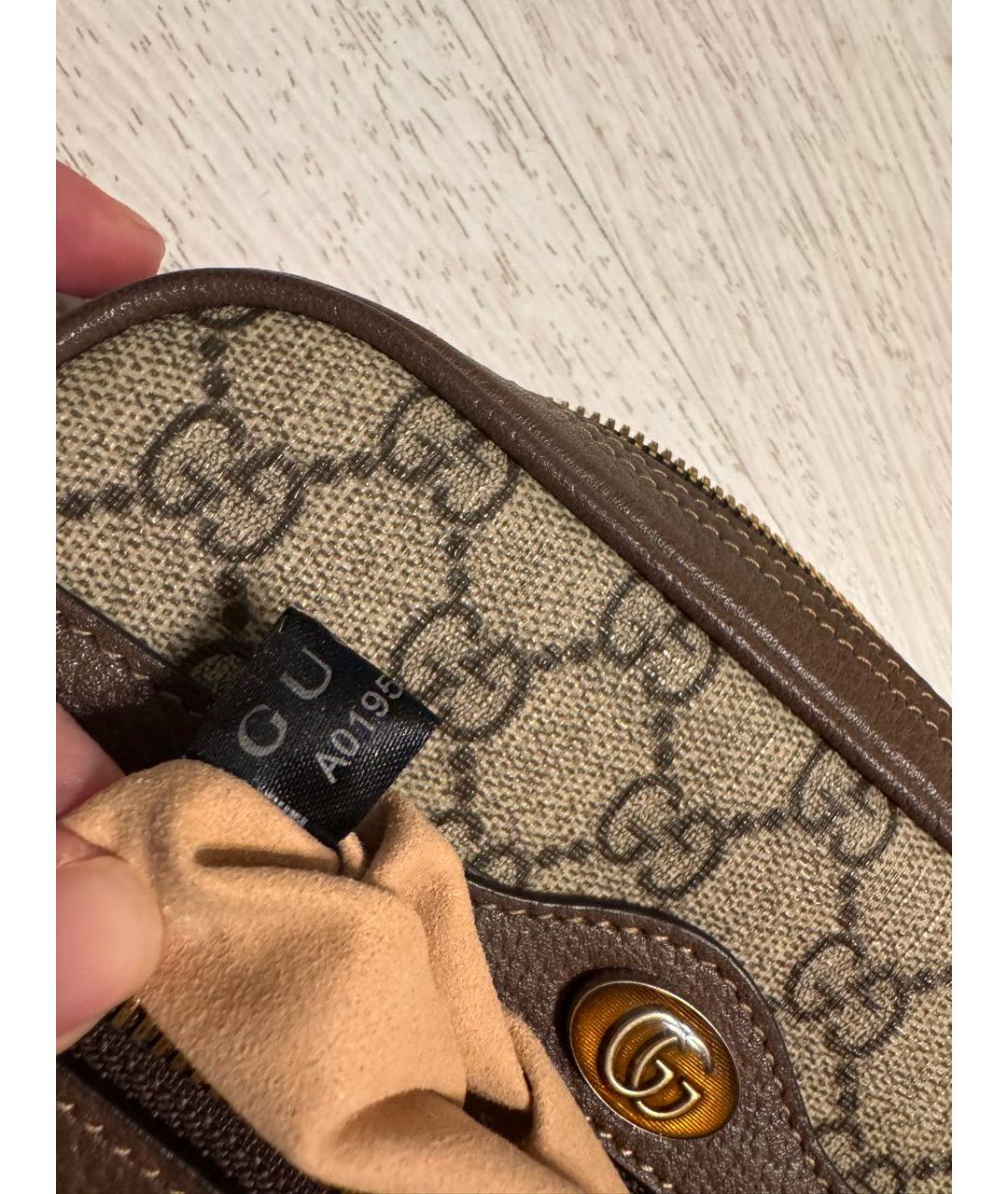 GUCCI Коричневая кожаная поясная сумка, фото 5