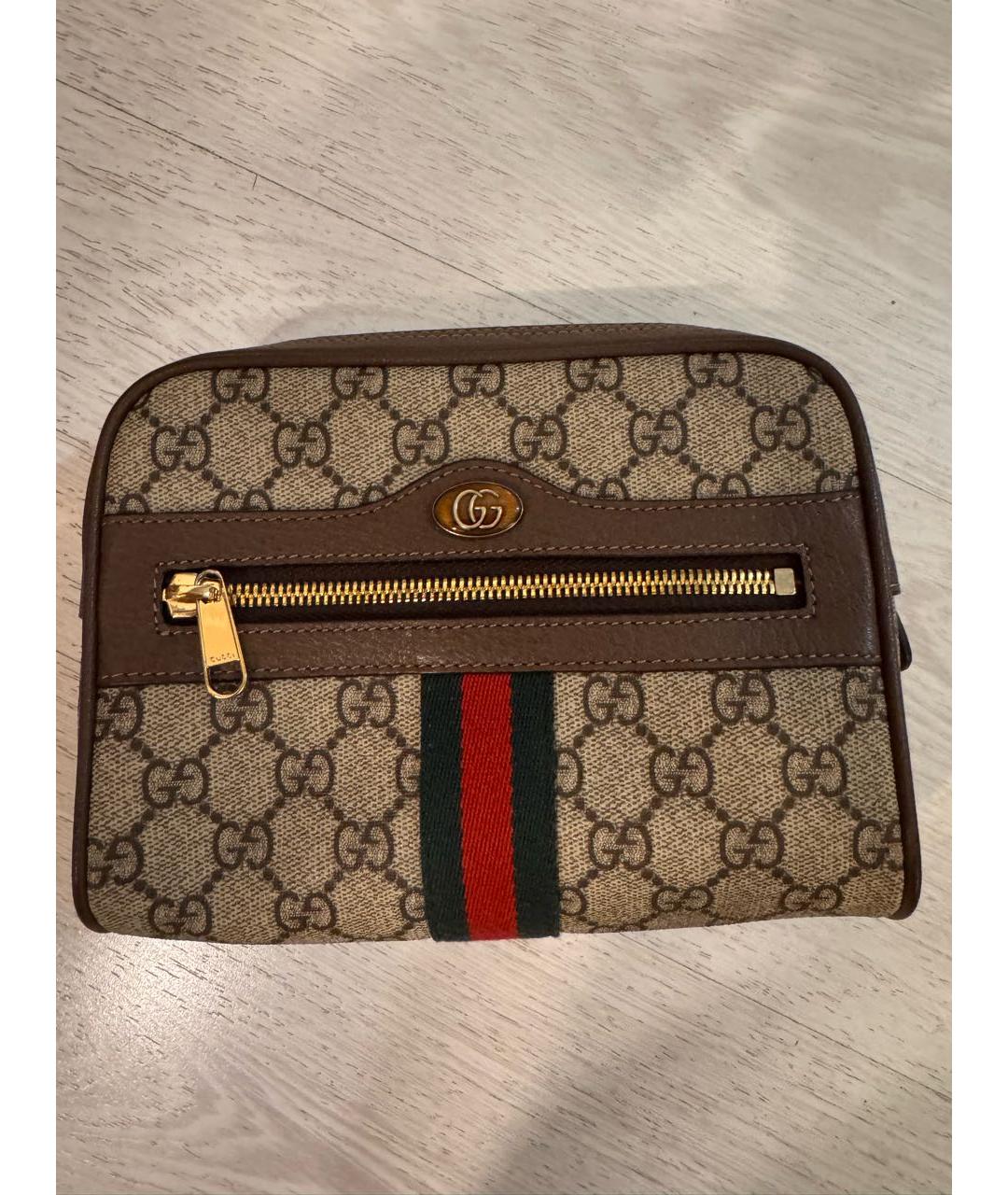 GUCCI Коричневая кожаная поясная сумка, фото 7
