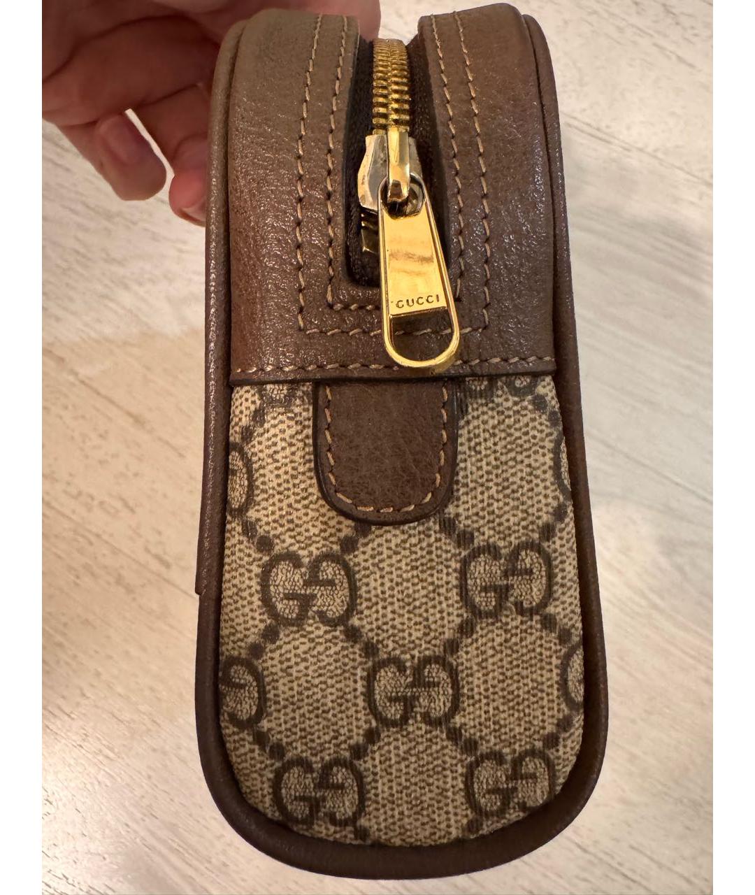 GUCCI Коричневая кожаная поясная сумка, фото 2