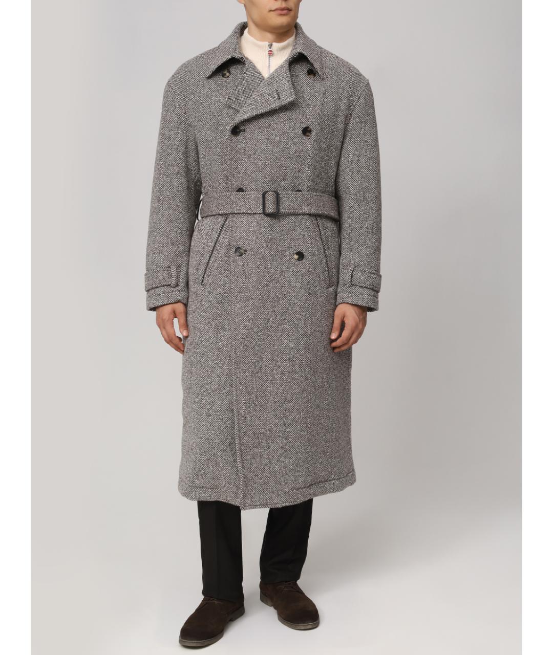 KITON Серое пальто, фото 4