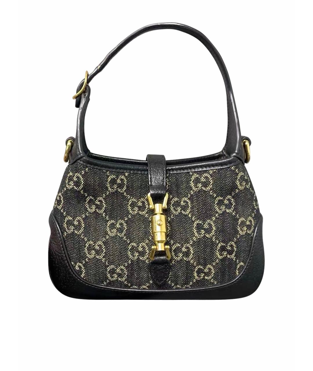 GUCCI Черная кожаная сумка через плечо, фото 1