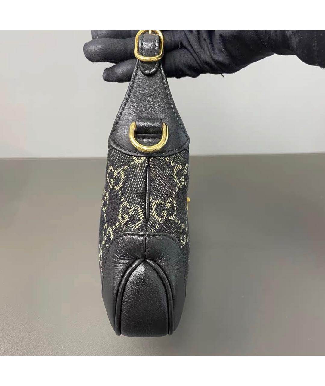 GUCCI Черная кожаная сумка через плечо, фото 4