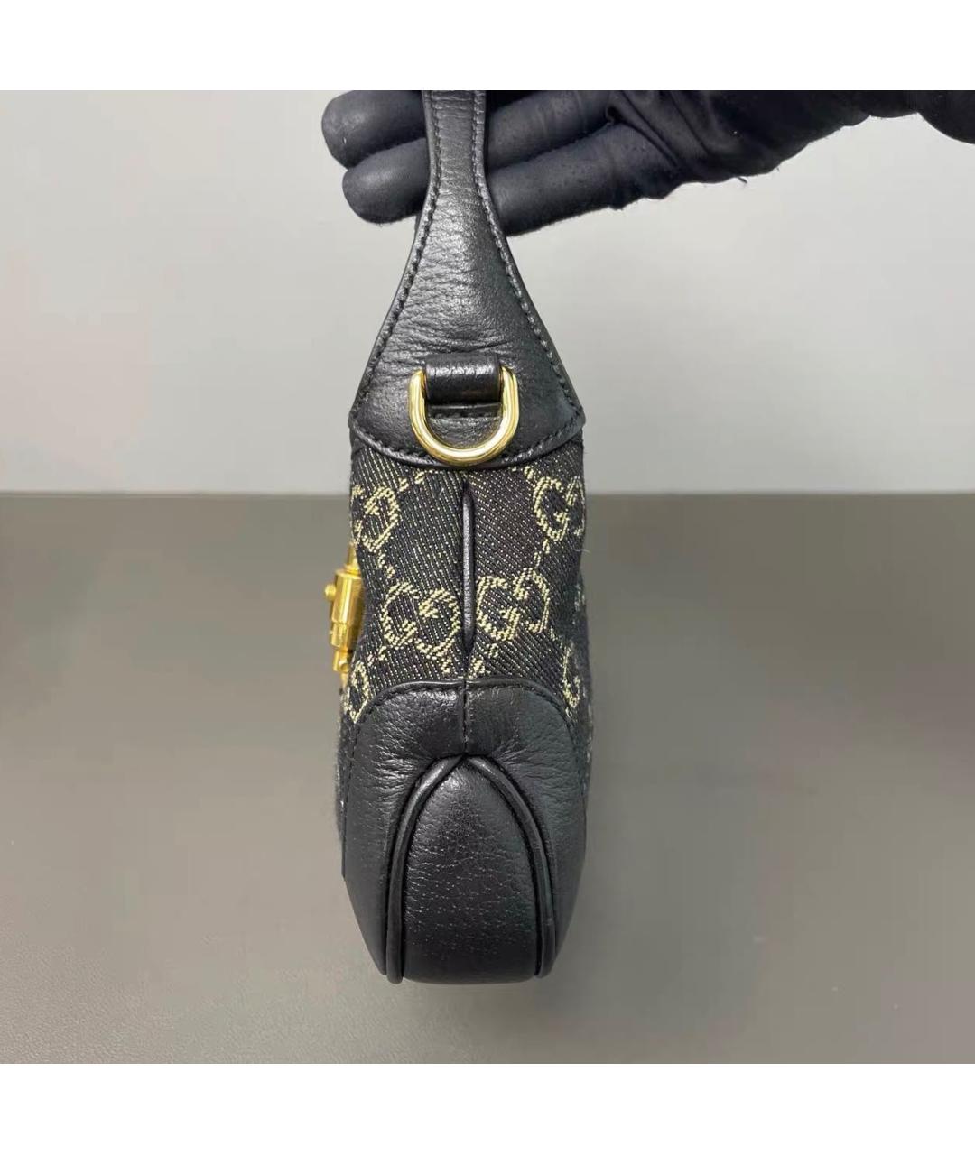 GUCCI Черная кожаная сумка через плечо, фото 3