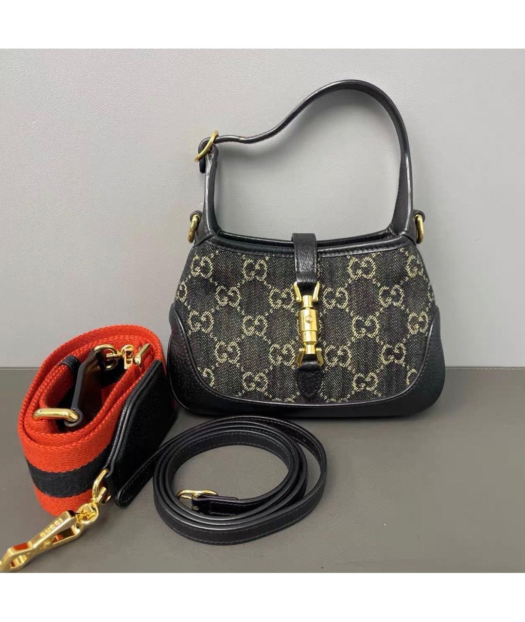 GUCCI Черная кожаная сумка через плечо, фото 9