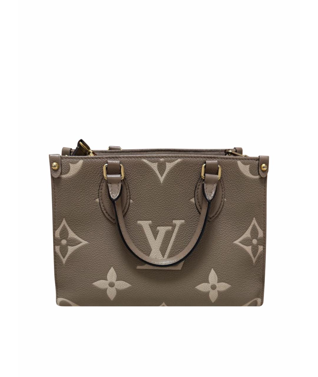 LOUIS VUITTON Бежевая кожаная сумка тоут, фото 1