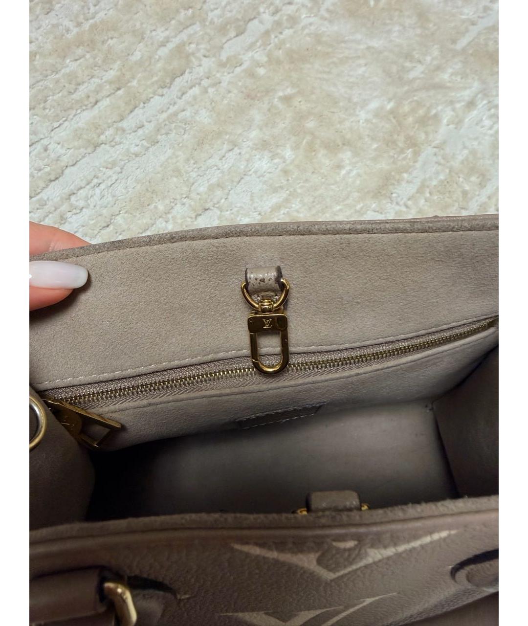 LOUIS VUITTON Бежевая кожаная сумка тоут, фото 8