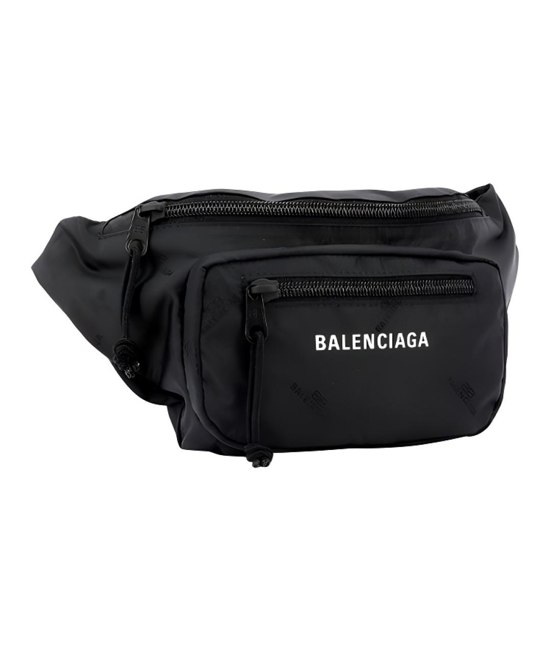 BALENCIAGA Черная нейлоновая поясная сумка, фото 2