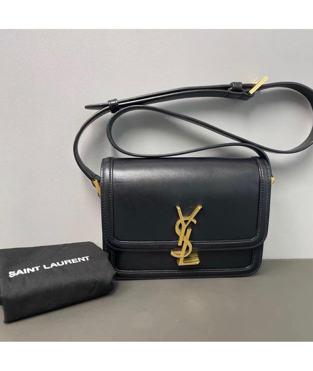 SAINT LAURENT Черная кожаная сумка через плечо, фото 9