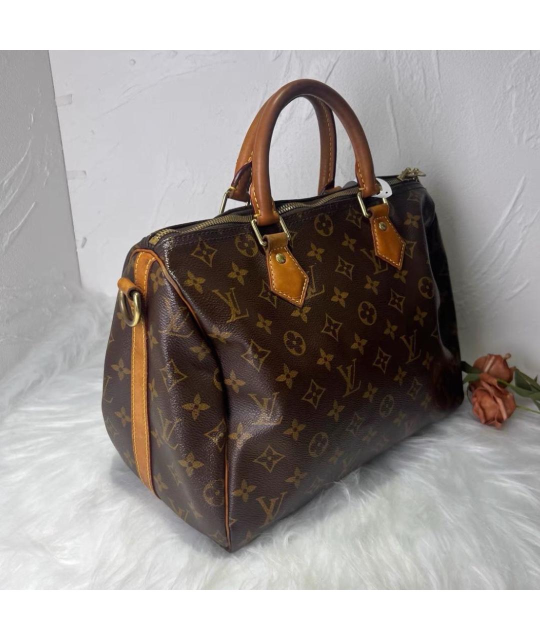 LOUIS VUITTON Коричневая сумка через плечо из канвы, фото 3