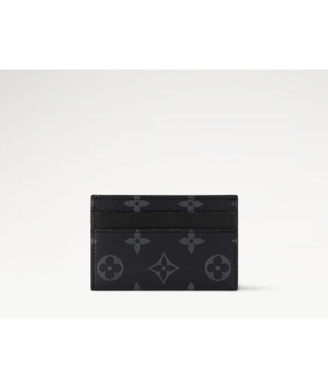 LOUIS VUITTON Черный кожаный кардхолдер, фото 6