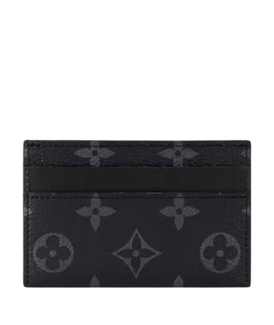 LOUIS VUITTON Черный кожаный кардхолдер, фото 1