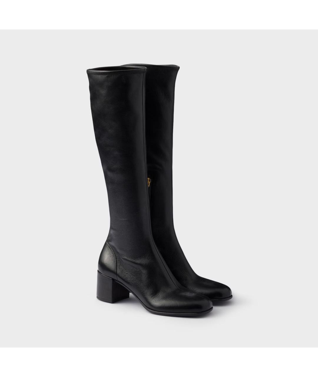 PRADA Черные кожаные сапоги, фото 2