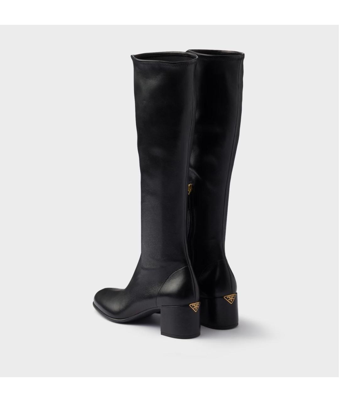 PRADA Черные кожаные сапоги, фото 4