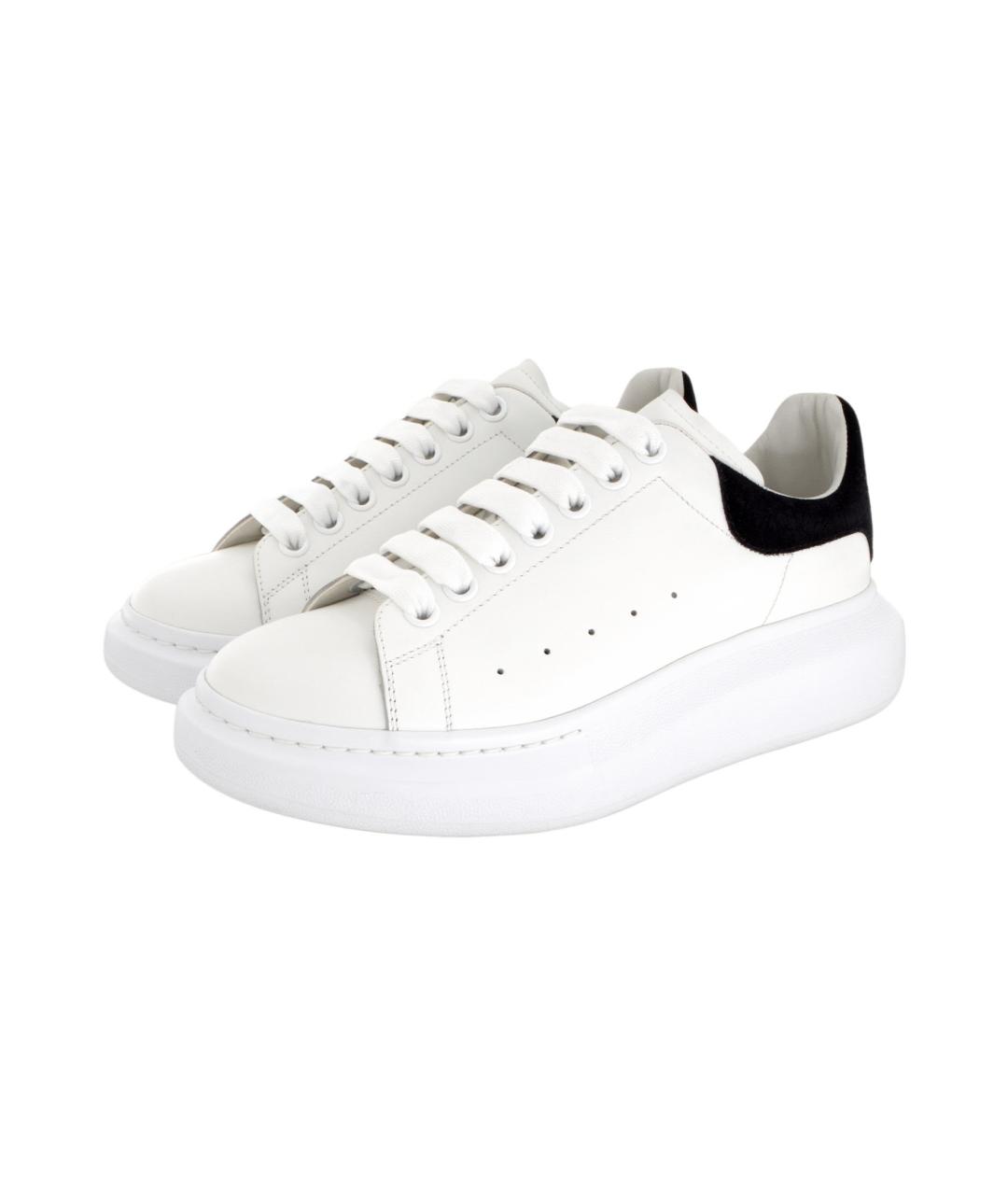 ALEXANDER MCQUEEN Белые кожаные низкие кроссовки / кеды, фото 3