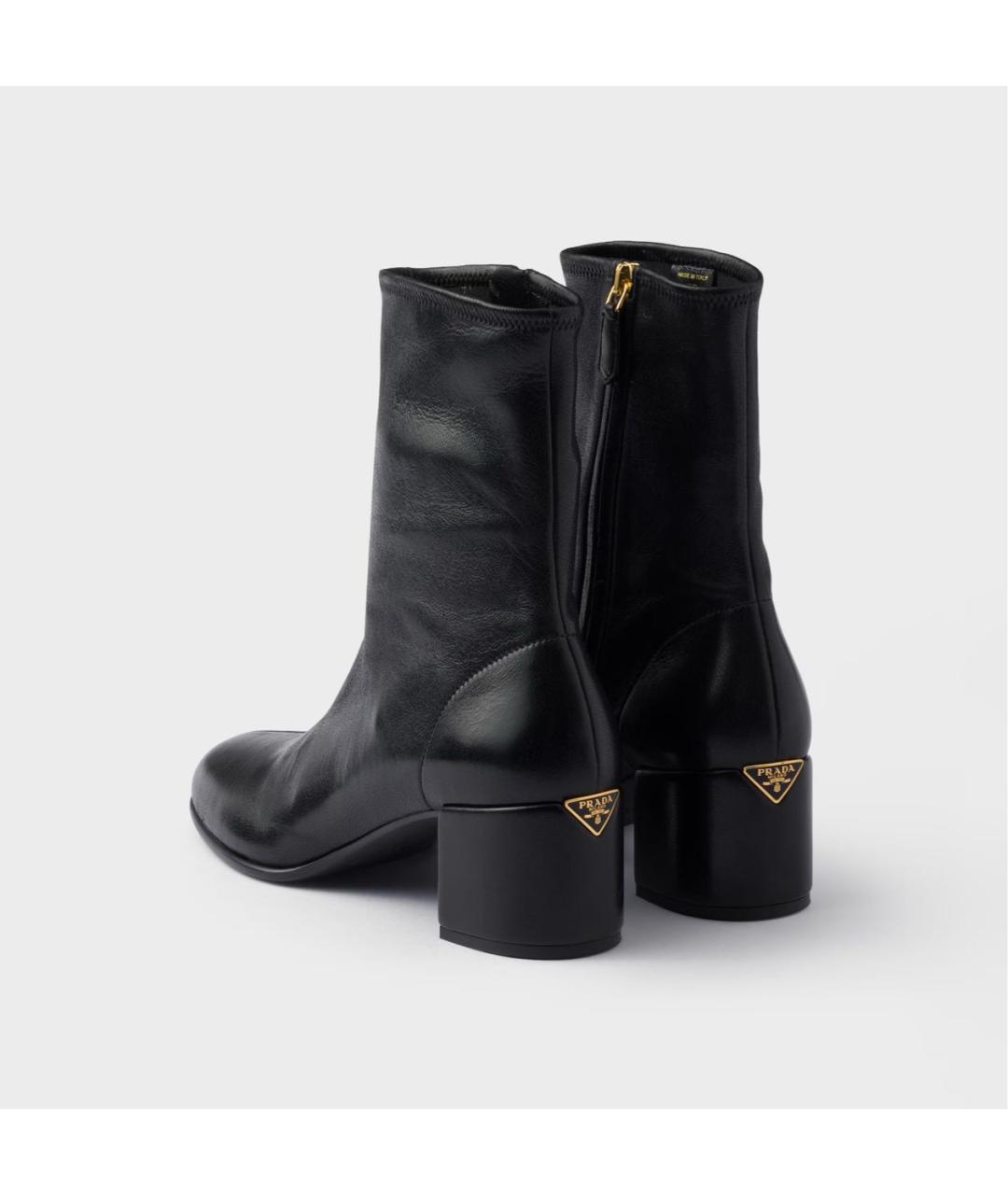 PRADA Черные кожаные ботинки, фото 4