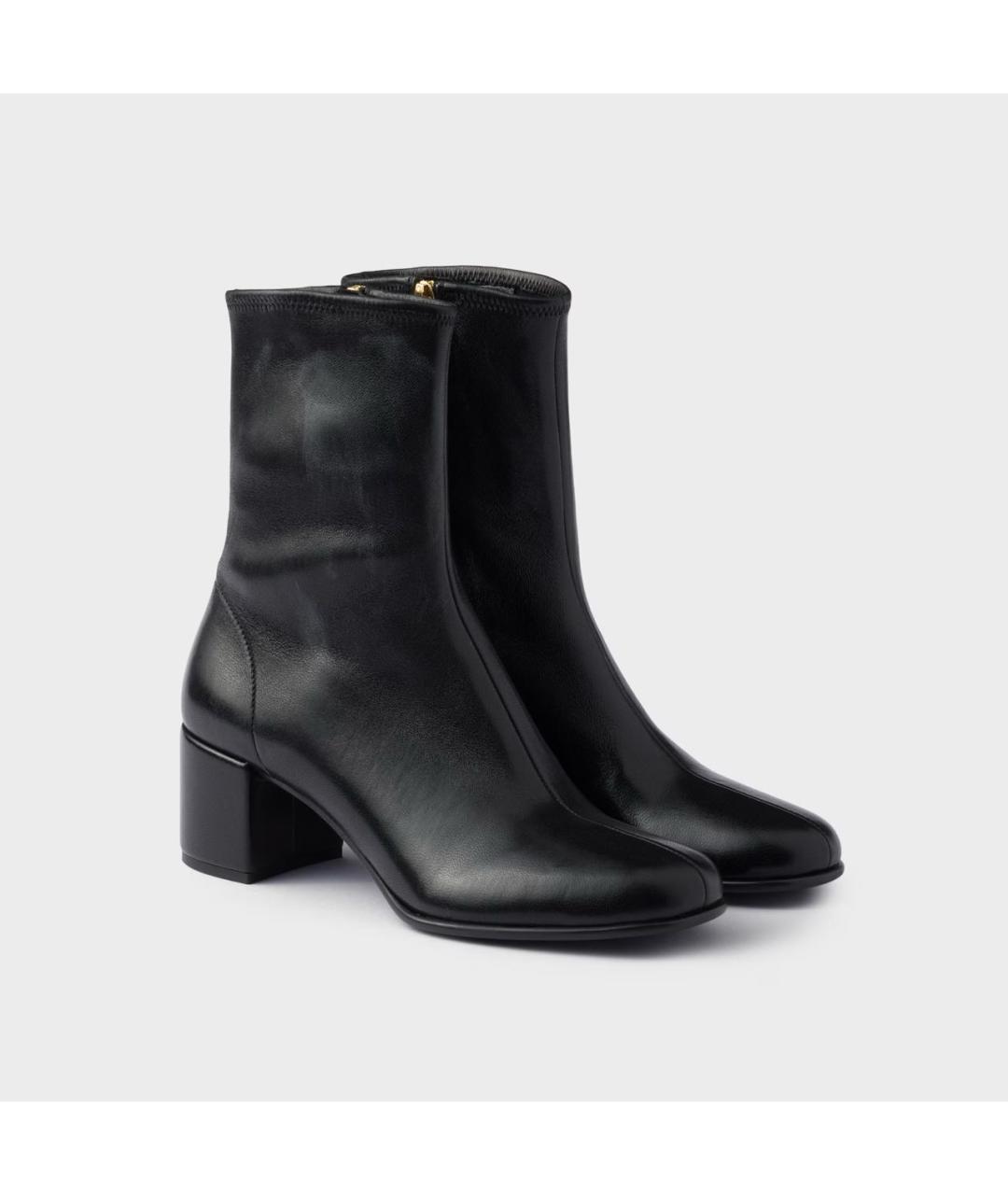 PRADA Черные кожаные ботинки, фото 2