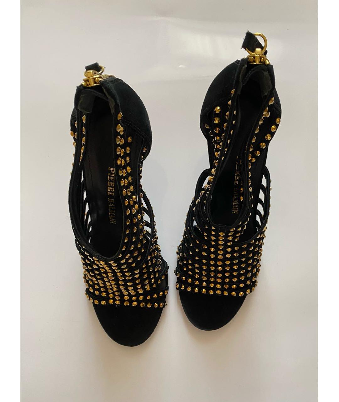 PIERRE BALMAIN Черные замшевые босоножки, фото 2