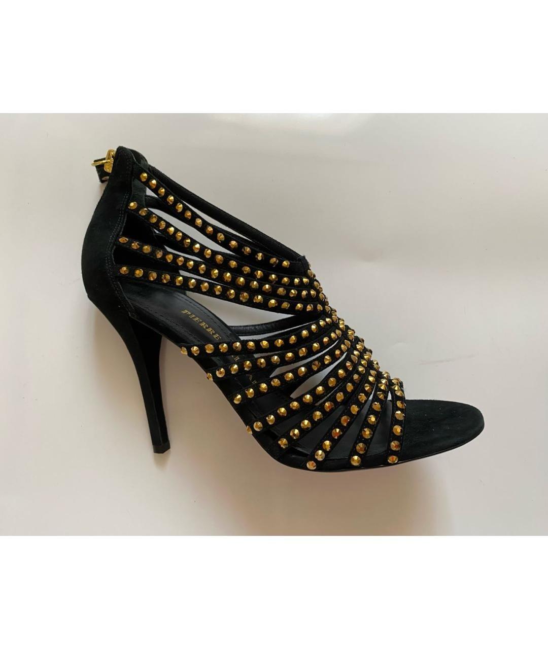 PIERRE BALMAIN Черные замшевые босоножки, фото 1