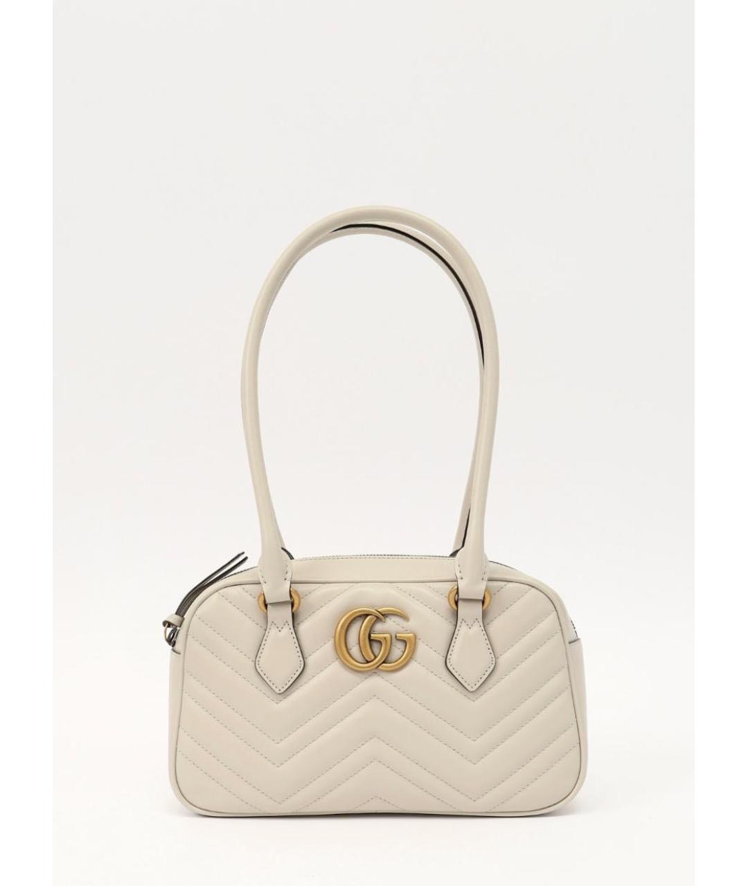 GUCCI Серая кожаная сумка с короткими ручками, фото 6