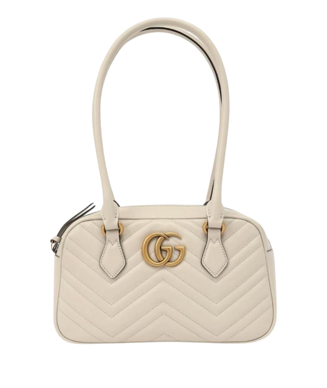 GUCCI Серая кожаная сумка с короткими ручками, фото 1
