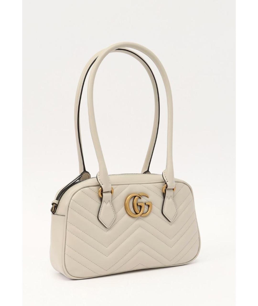 GUCCI Серая кожаная сумка с короткими ручками, фото 2