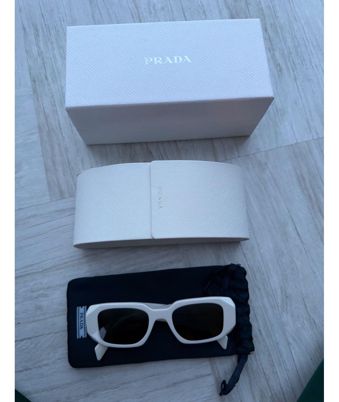 PRADA Белые пластиковые солнцезащитные очки, фото 2