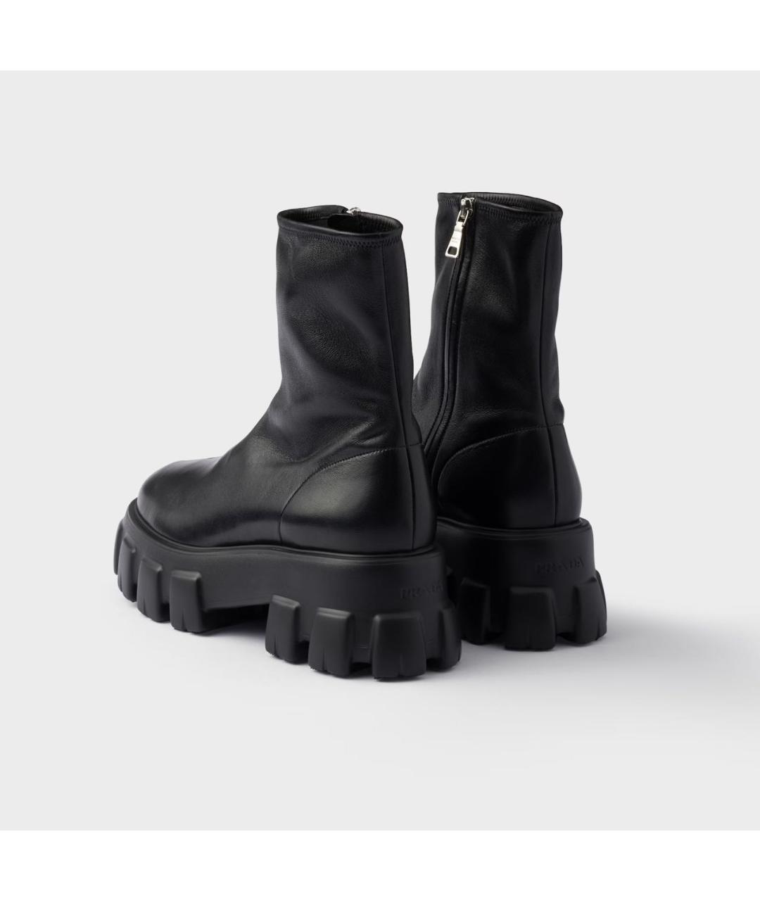 PRADA Черные кожаные ботинки, фото 4