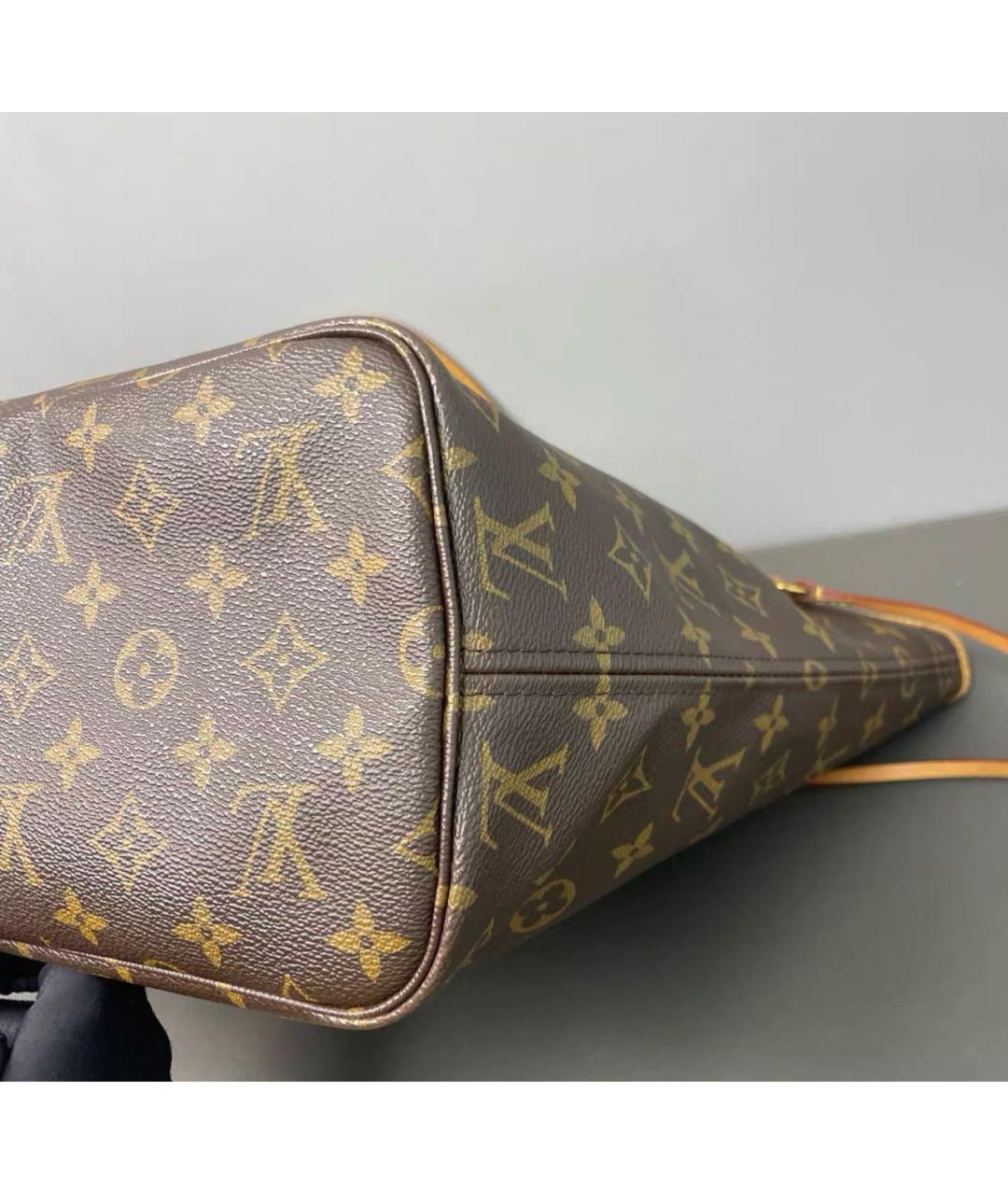LOUIS VUITTON Коричневая кожаная сумка тоут, фото 6