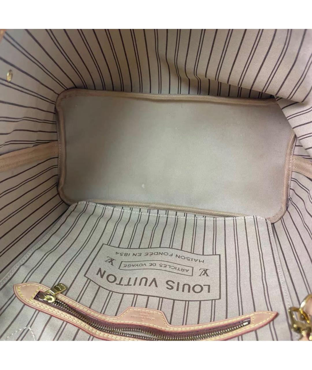 LOUIS VUITTON Коричневая кожаная сумка тоут, фото 8