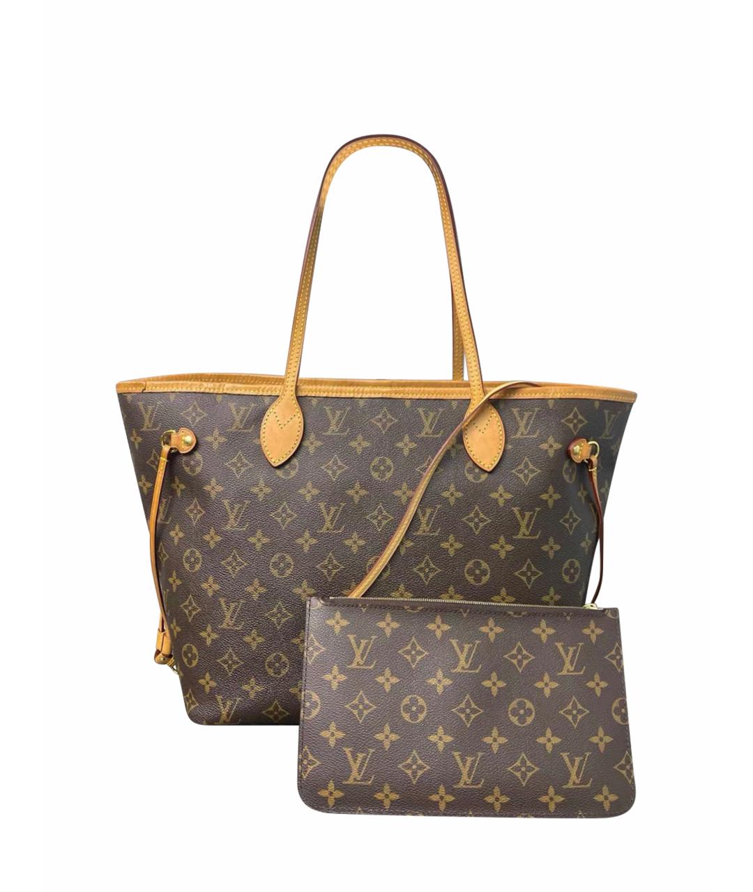 LOUIS VUITTON Коричневая кожаная сумка тоут, фото 1