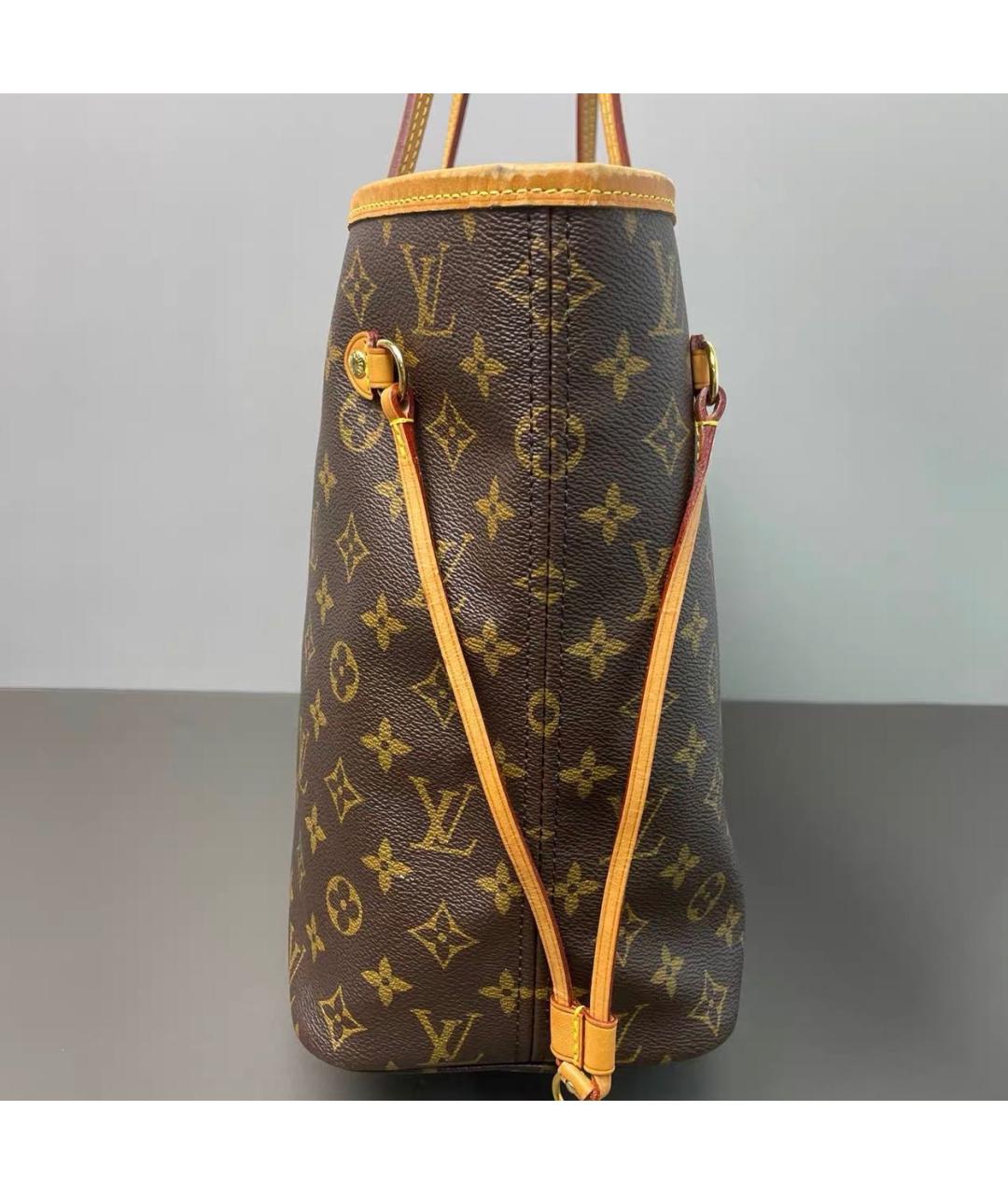 LOUIS VUITTON Коричневая кожаная сумка тоут, фото 3