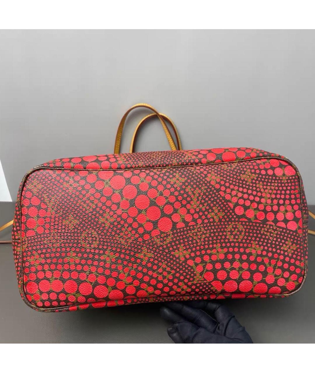 LOUIS VUITTON Красная кожаная сумка тоут, фото 6