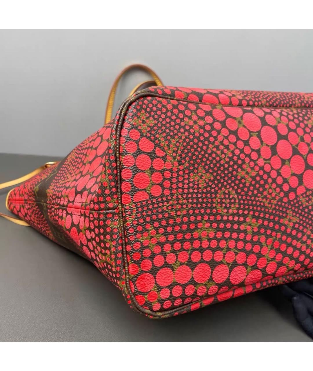 LOUIS VUITTON Красная кожаная сумка тоут, фото 3