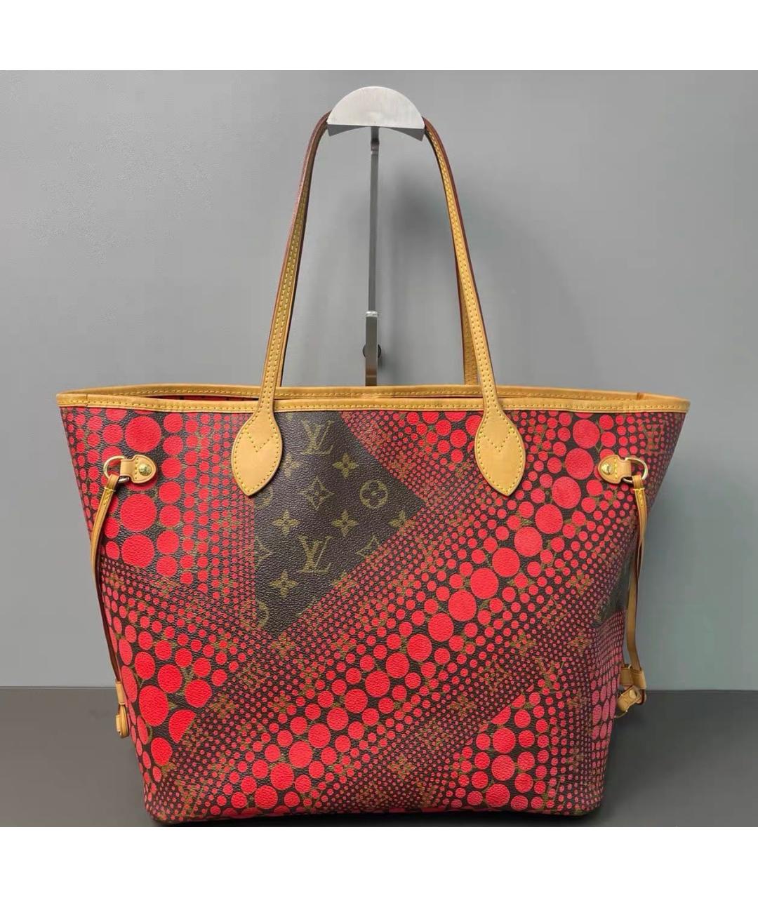 LOUIS VUITTON Красная кожаная сумка тоут, фото 8
