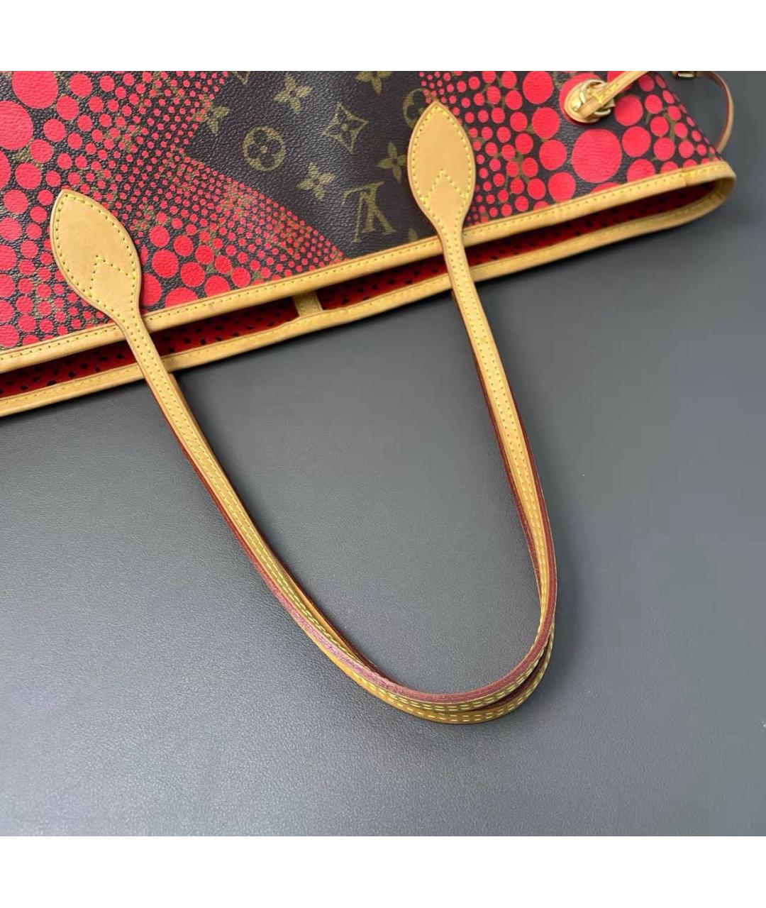 LOUIS VUITTON Красная кожаная сумка тоут, фото 5