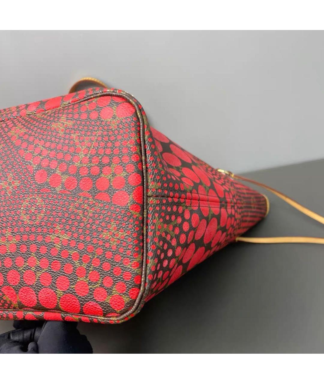 LOUIS VUITTON Красная кожаная сумка тоут, фото 4