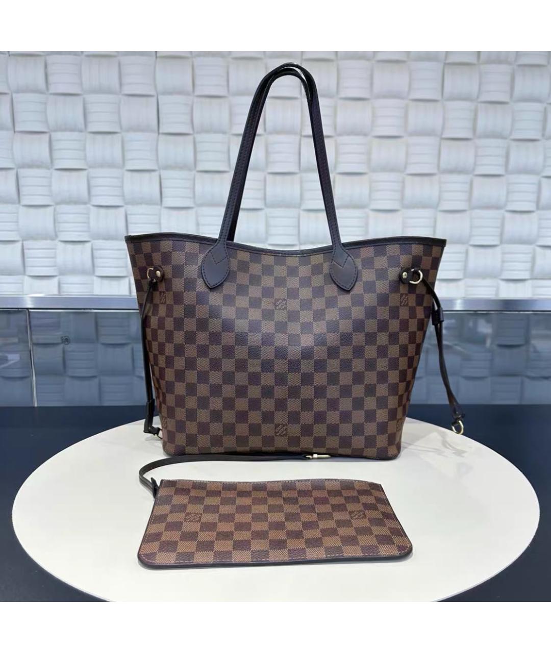 LOUIS VUITTON Коричневая кожаная сумка тоут, фото 2