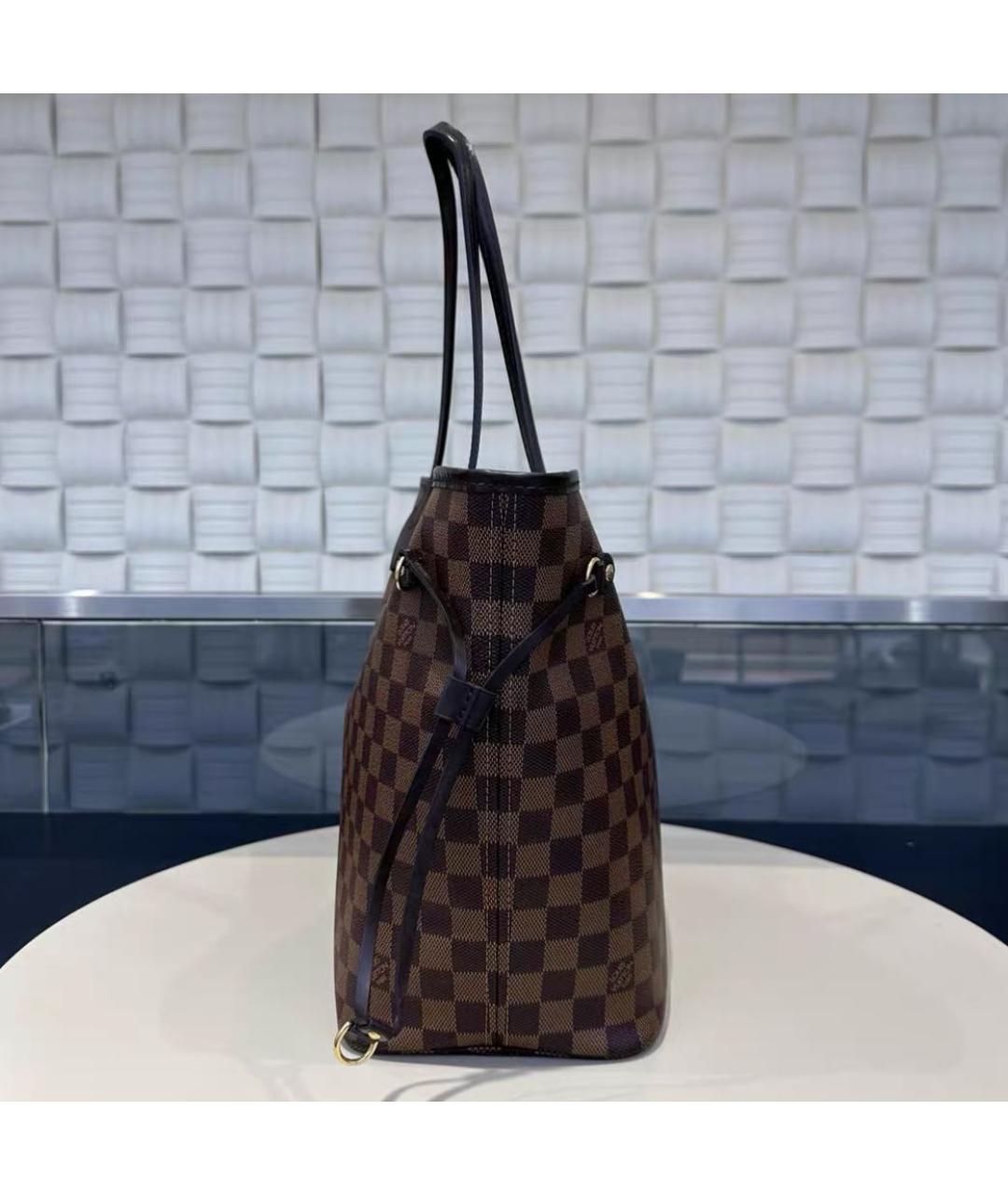 LOUIS VUITTON Коричневая кожаная сумка тоут, фото 3