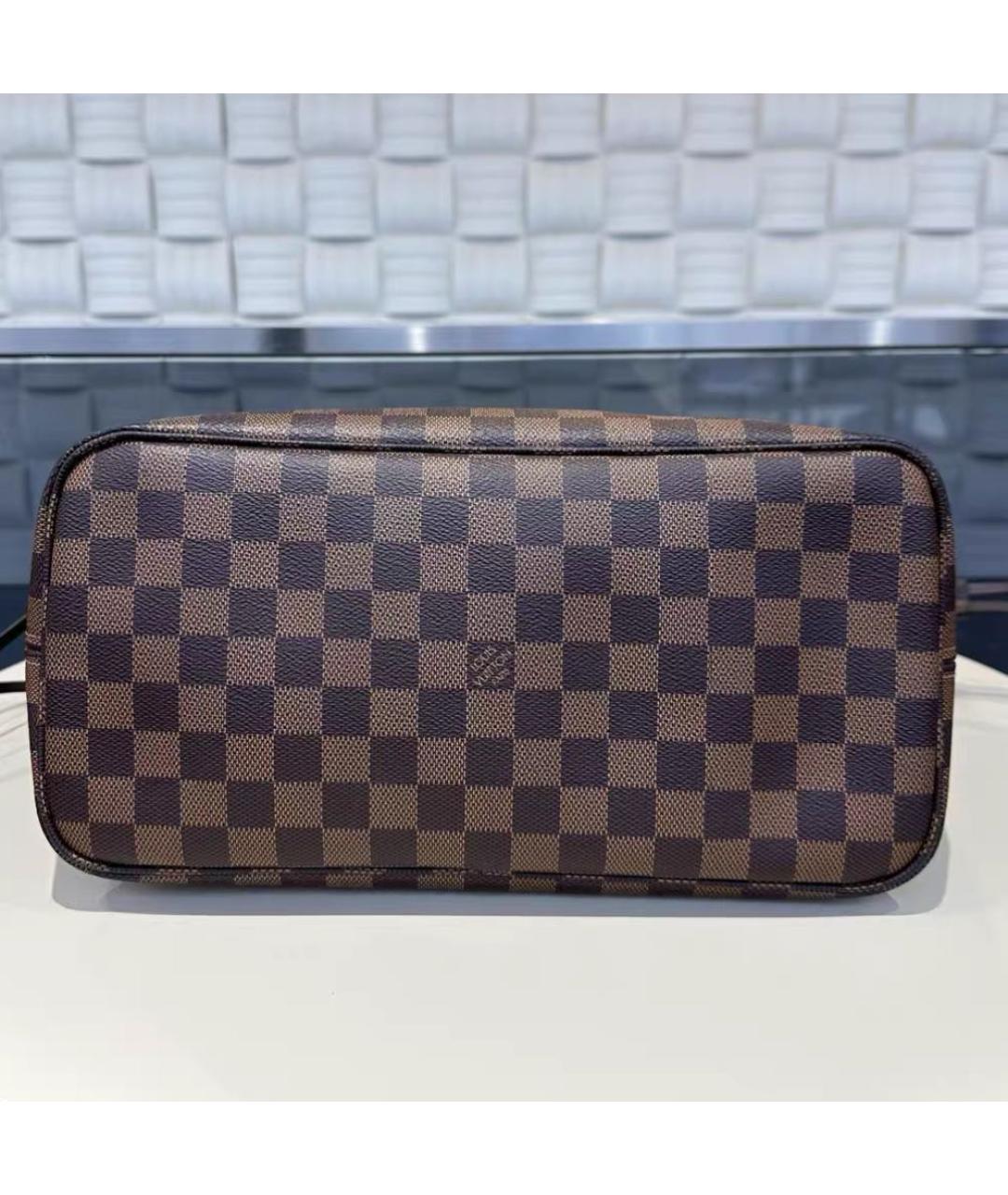 LOUIS VUITTON Коричневая кожаная сумка тоут, фото 5