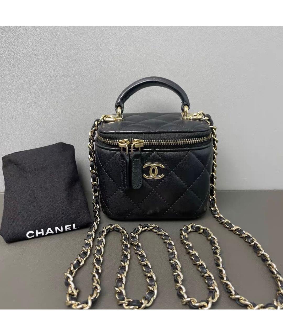 CHANEL Черная кожаная сумка через плечо, фото 9