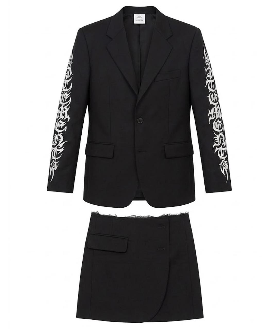 VETEMENTS Черный шерстяной костюм с юбками, фото 1