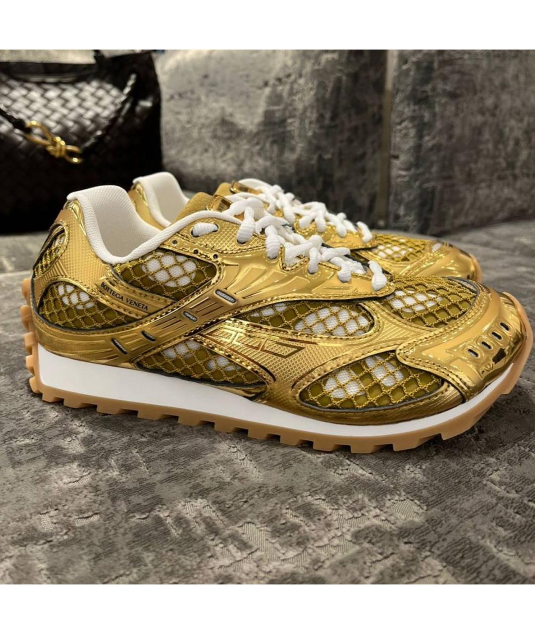BOTTEGA VENETA Золотые кроссовки, фото 2