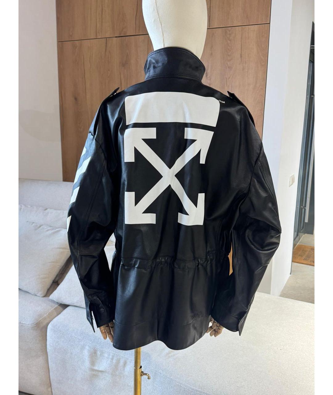 OFF-WHITE Черная кожаная куртка, фото 5